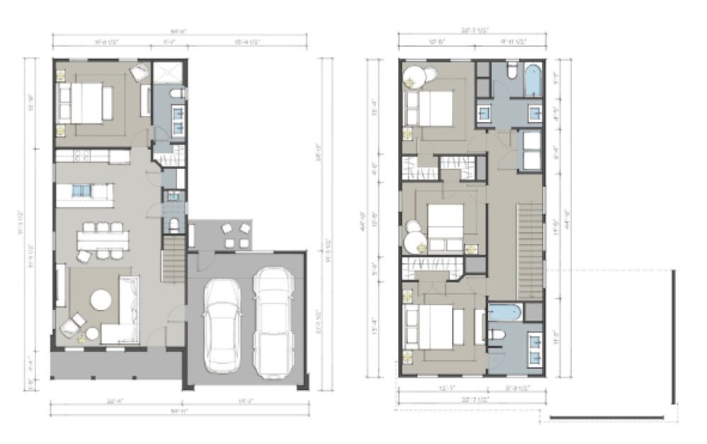 The Seafarer - 4 bedroom floorplan layout with 3.5 bathrooms and 1832 - 1888 square feet